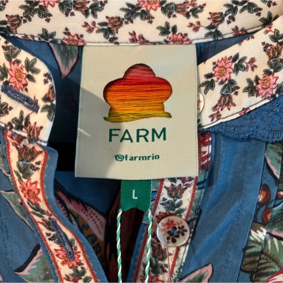 FARM Rio Orange Ruffled Long Sleeve Blouse - Picture 3 of 3